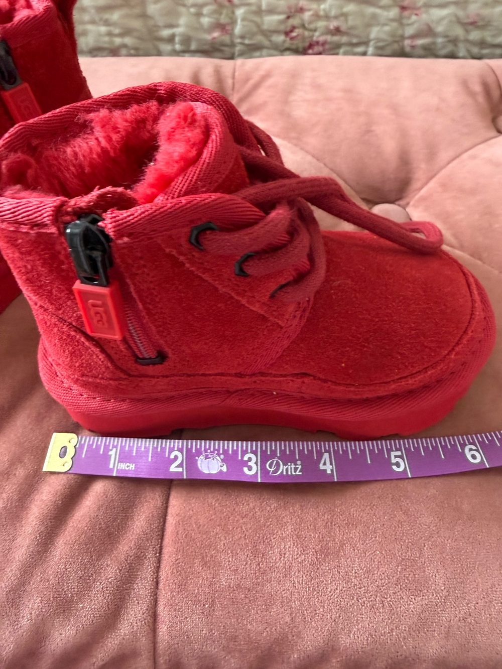UGG Kids Neumel II Suede Boots Samba Red Toddler Size 6 - Picture 9 of 10